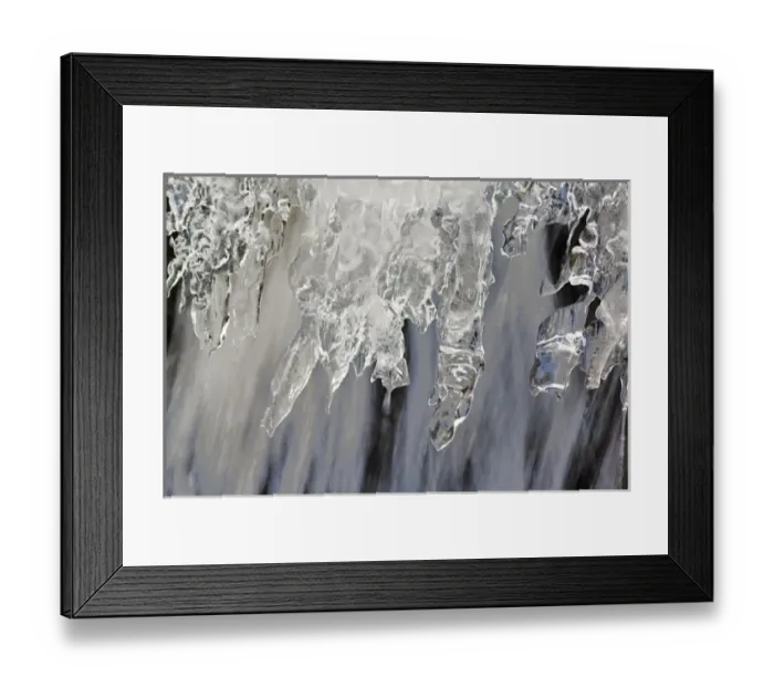 Framed Print : Small waterfall encased in ice near Logan Pass at Glacier National Park in Montana Framed Print : Small waterfall encased in ice near Logan Pass at Glacier National Park in Montana