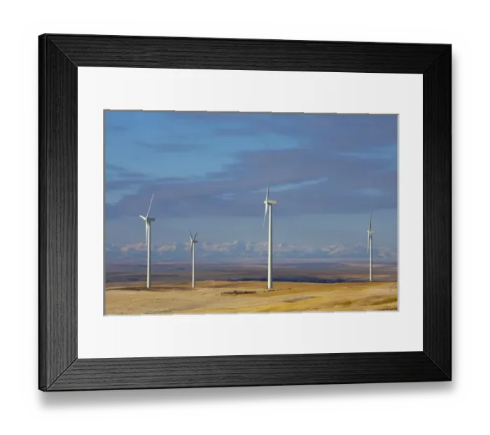 Framed Print : Windmill turbines at sunrise near Etheridge Montana Framed Print : Windmill turbines at sunrise near Etheridge Montana