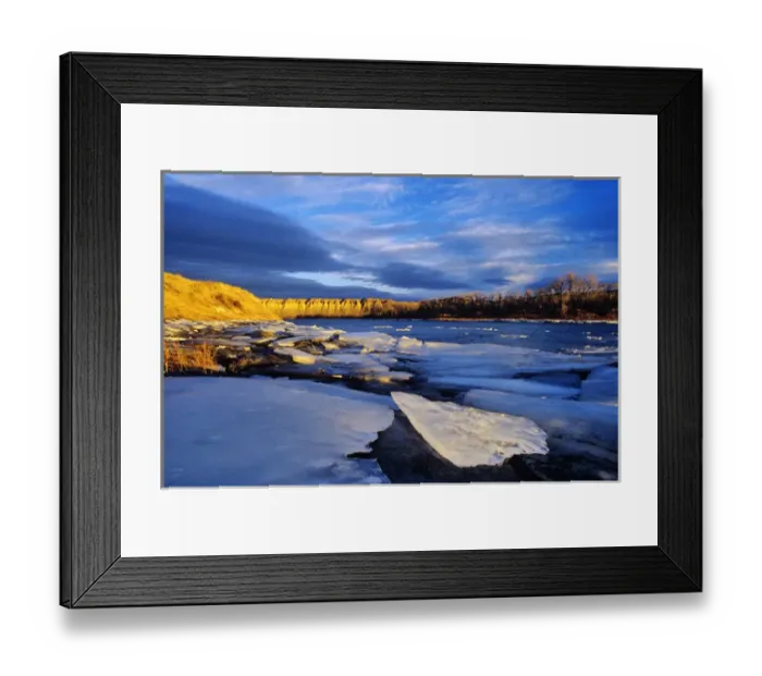 Framed Print : Ice chards along the cliffs of the Missouri River near Fort Benton, Montana, USA