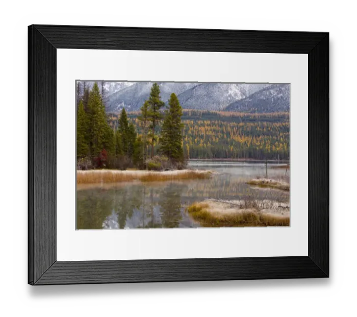 Framed Print : Holland Lake in autumn in the swan Mountains of the Lolo National Forest, Montana, USA Framed Print : Holland Lake in autumn in the swan Mountains of the Lolo National Forest, Montana, USA