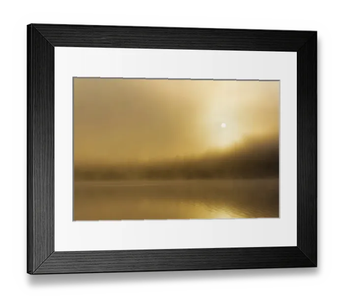 Framed Print : Foggy sunrise over Beaver Lake in the Stillwater State Forest near Whitefish, Montana Framed Print : Foggy sunrise over Beaver Lake in the Stillwater State Forest near Whitefish, Montana
