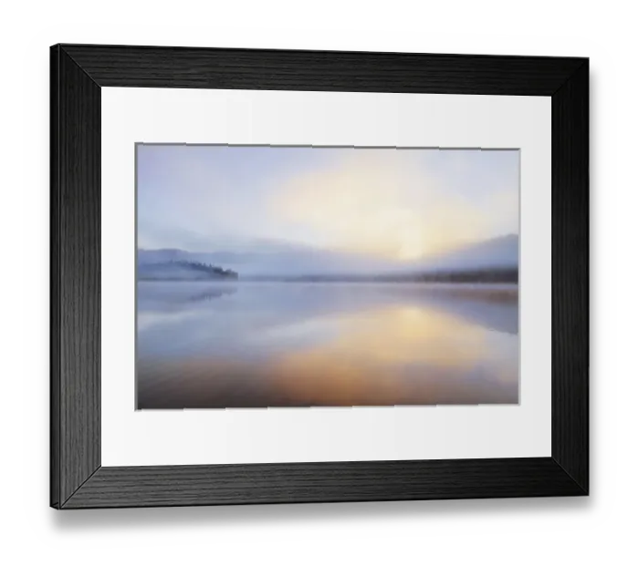 Framed Print : Foggy sunrise over Beaver Lake in the Stillwater State Forest near Whitefish, Montana Framed Print : Foggy sunrise over Beaver Lake in the Stillwater State Forest near Whitefish, Montana