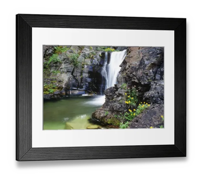 Framed Print : Rockwell Falls in the Two Medicine Valley of Glacier National Park, Montana, USA Framed Print : Rockwell Falls in the Two Medicine Valley of Glacier National Park, Montana, USA
