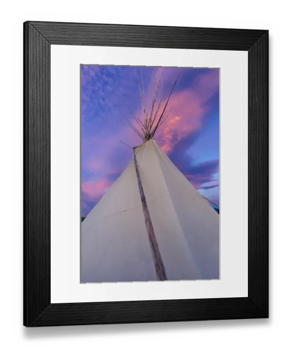 Framed Print : Tipi at sunset at the North American Indian Days in Browning, Montana, USA Framed Print : Tipi at sunset at the North American Indian Days in Browning, Montana, USA