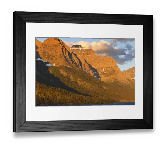 Framed Print : Mahtotopa and Little Chief Mountains looms over St Mary Lake at sunrise in Glacier National Park Framed Print : Mahtotopa and Little Chief Mountains looms over St Mary Lake at sunrise in Glacier National Park