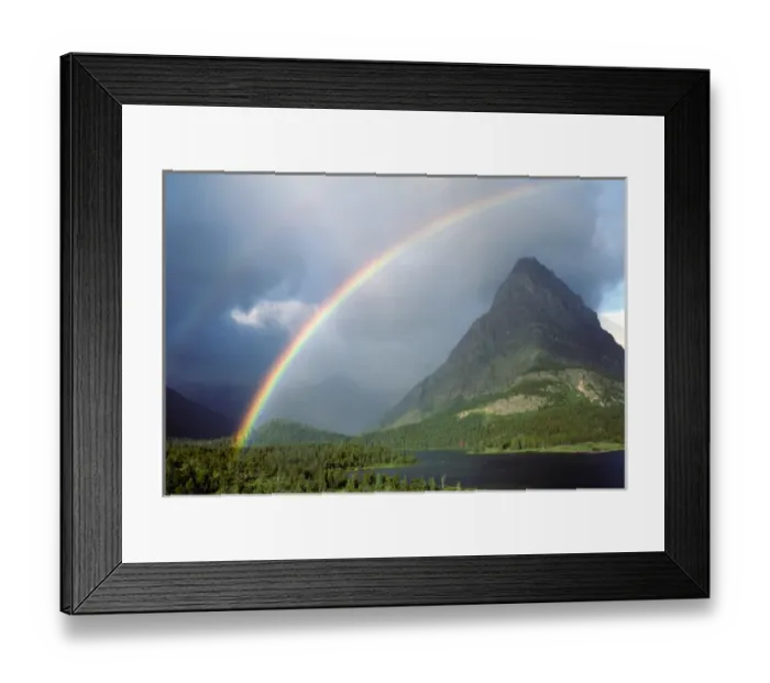 Framed Print : A double rainbow hangs over Grinnel Point in Glacier National Park, in Montana, USA Framed Print : A double rainbow hangs over Grinnel Point in Glacier National Park, in Montana, USA