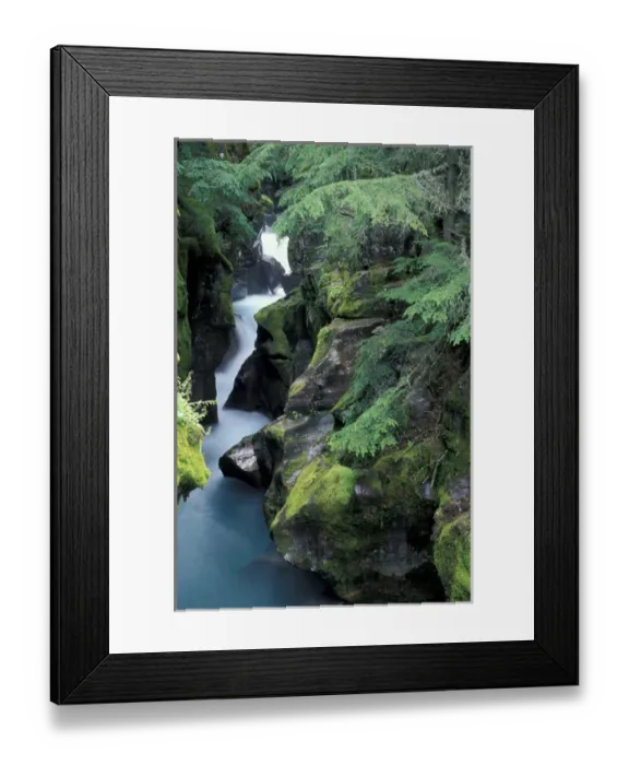 Framed Print : NA, USA, Montana, Glacier National Park. Falls at Avalanche Gorge Framed Print : NA, USA, Montana, Glacier National Park. Falls at Avalanche Gorge