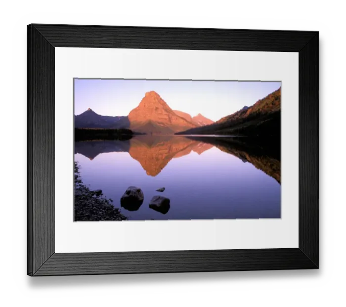 Framed Print : North America, USA, Montana, Glacier National Park. Sinopah Mountain reflected in Framed Print : North America, USA, Montana, Glacier National Park. Sinopah Mountain reflected in