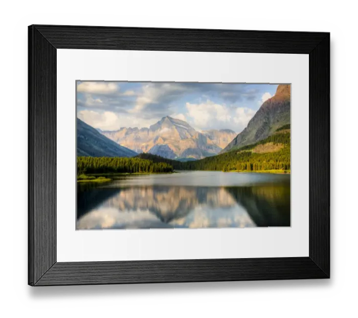 Framed Print : MT, Glacier National Park, Many Glacier, Swiftcurrent Lake