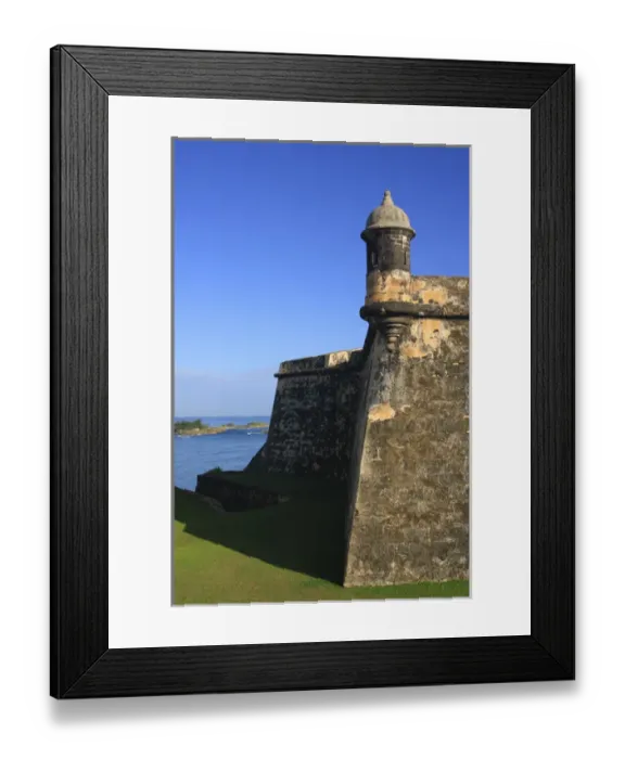 Framed Print : El Morro, San Felipe Castle Moat, sentry of the Austria Bastion Old San Juan
