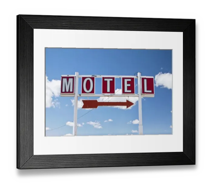 Framed Print : USA, Montana, Columbus, Motel Sign along I-90 Framed Print : USA, Montana, Columbus, Motel Sign along I-90