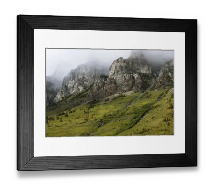 Framed Print : High peaks enclosed in clouds, Waterton Glacier International Peace Park, USA - Canada Framed Print : High peaks enclosed in clouds, Waterton Glacier International Peace Park, USA - Canada
