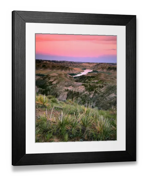 Framed Print : UPPER MISSOURI BREAKS NATIONAL MONUMENT, MONTANA. USA. The Missouri Breaks & Missouri River at dusk Framed Print : UPPER MISSOURI BREAKS NATIONAL MONUMENT, MONTANA. USA. The Missouri Breaks & Missouri River at dusk