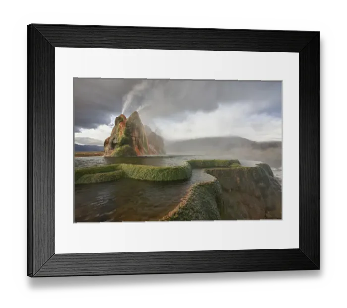 Framed Print : USA, Nevada, Gerlach. Composite of Fly Geyser at sunrise. Credit as: Josh Anon / Framed Print : USA, Nevada, Gerlach. Composite of Fly Geyser at sunrise. Credit as: Josh Anon /