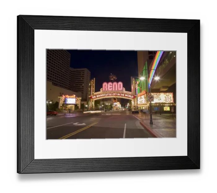 Framed Print : Downtown Reno Nevada Framed Print : Downtown Reno Nevada