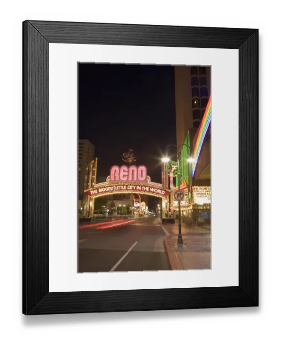 Framed Print : Downtown Reno Nevada Framed Print : Downtown Reno Nevada