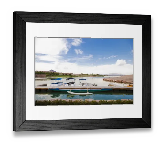 Framed Print : Lake Mead, Las Vegas, NV, USA - Rental boats on a waterway on a pleasant, sunny day Framed Print : Lake Mead, Las Vegas, NV, USA - Rental boats on a waterway on a pleasant, sunny day