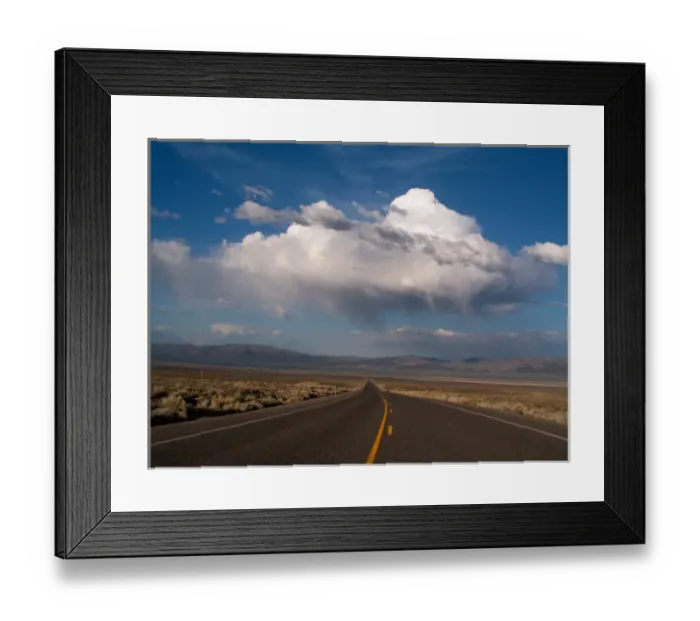 Framed Print : NEVADA. USA. Cumulus clouds over US Highway 50. The Loneliest Road in America Framed Print : NEVADA. USA. Cumulus clouds over US Highway 50. The Loneliest Road in America
