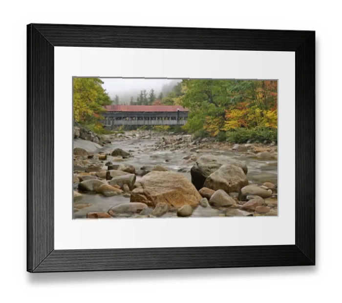 Framed Print : Albany Bridge, White Mountain National Forest in autumn, New Hampshire Framed Print : Albany Bridge, White Mountain National Forest in autumn, New Hampshire