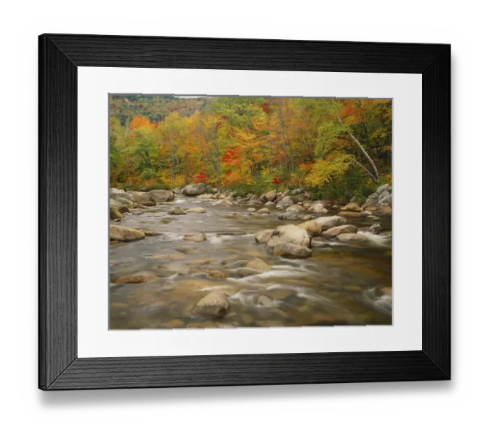 Framed Print : New Hampshire, White Mountains National Forest, Swift river flowing trough forest Framed Print : New Hampshire, White Mountains National Forest, Swift river flowing trough forest