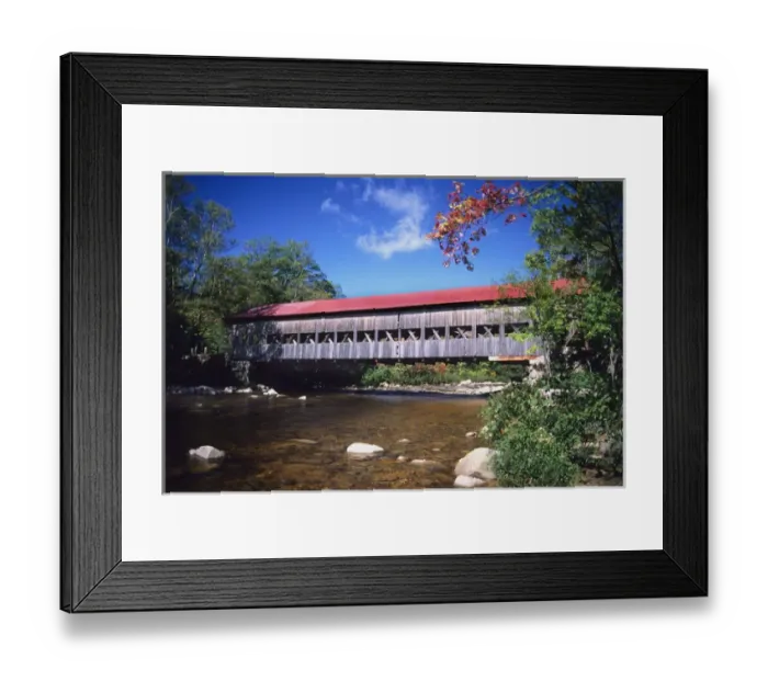 Framed Print : The covered Albany Bridge over the Swift River in New Hampshire Framed Print : The covered Albany Bridge over the Swift River in New Hampshire