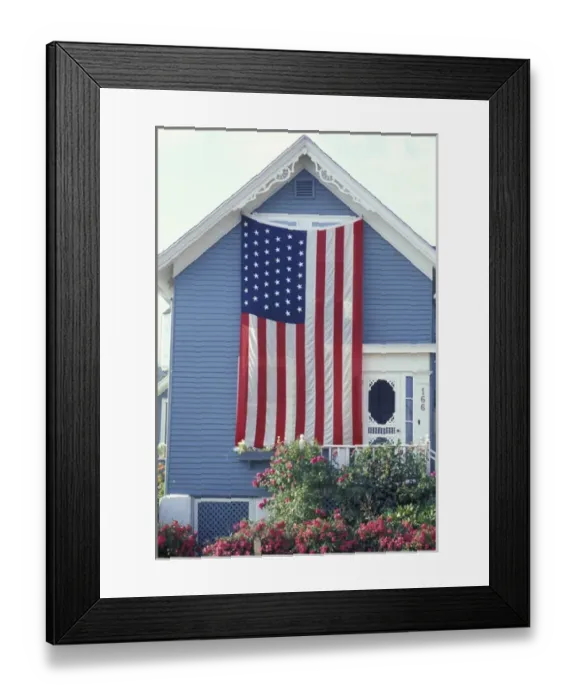 Framed Print : American Flag. Fourth of July. Portsmouth home. Portsmouth, NH Framed Print : American Flag. Fourth of July. Portsmouth home. Portsmouth, NH