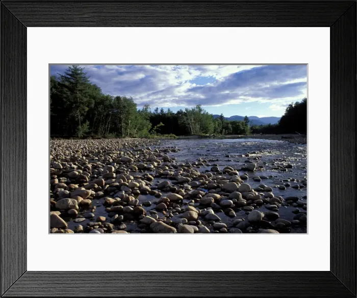 Framed Print : Saco River. The Cohos Trail begins along the banks of the Saco River. White Mountain N Framed Print : Saco River. The Cohos Trail begins along the banks of the Saco River. White Mountain N