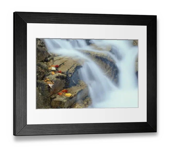 Framed Print : Fall in New England. Waterfalls. Pearl Cascade, on the Avalon Trail near Crawford Notch Framed Print : Fall in New England. Waterfalls. Pearl Cascade, on the Avalon Trail near Crawford Notch