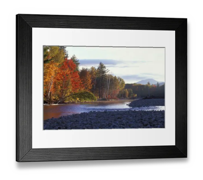 Framed Print : Saco River. Cobble beach. White Mountain N. F. Bartlett, NH