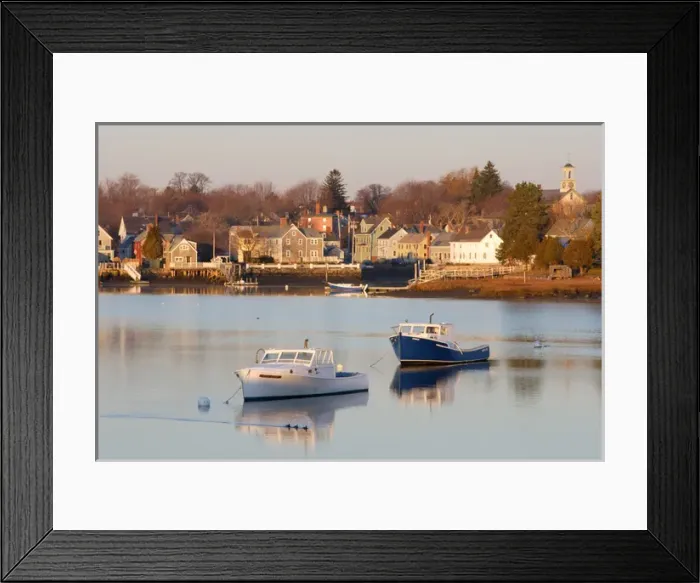Framed Print : Portsmouth Harbor in early morning. Portsmouth, New Hampshire