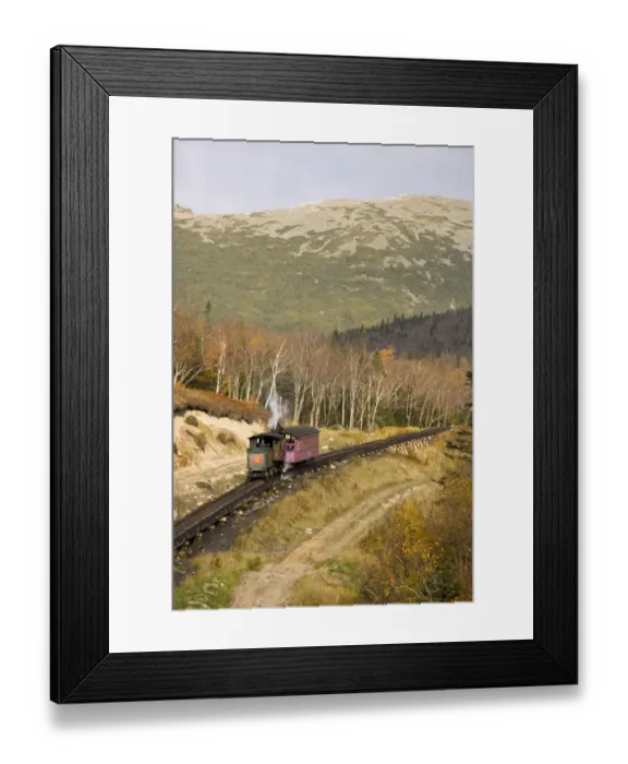 Framed Print : The cog railroad on Mount Washington in Twin Mountain, New Hampshire. White Mountains