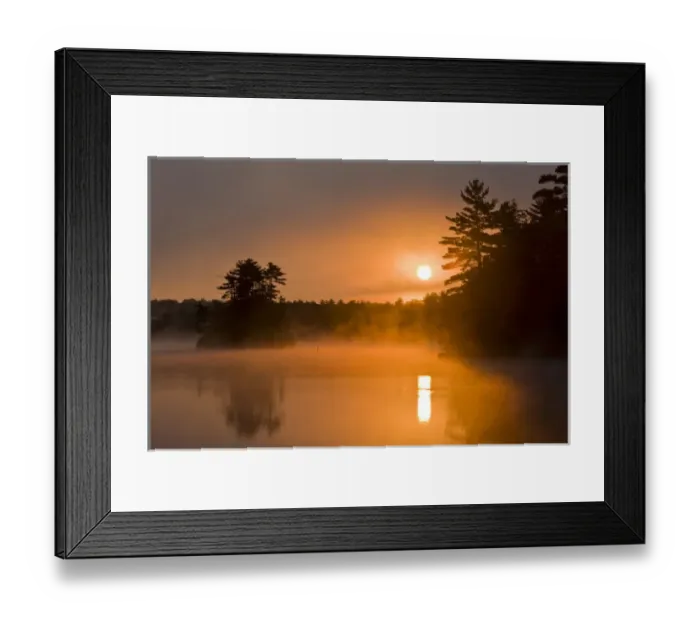 Framed Print : Early morning on Pawtuckaway Lake as seen from Horse Island in New Hampshire s