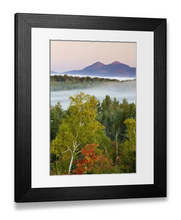 Framed Print : Morning fog and the Percy Peaks as seen from the fire tower at Milan Hill State Park in Milan Framed Print : Morning fog and the Percy Peaks as seen from the fire tower at Milan Hill State Park in Milan