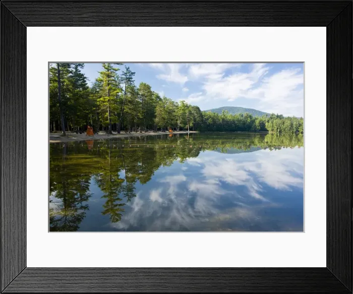 Framed Print : The beach area at White Lake State Park in Tamworth, New Hampshire