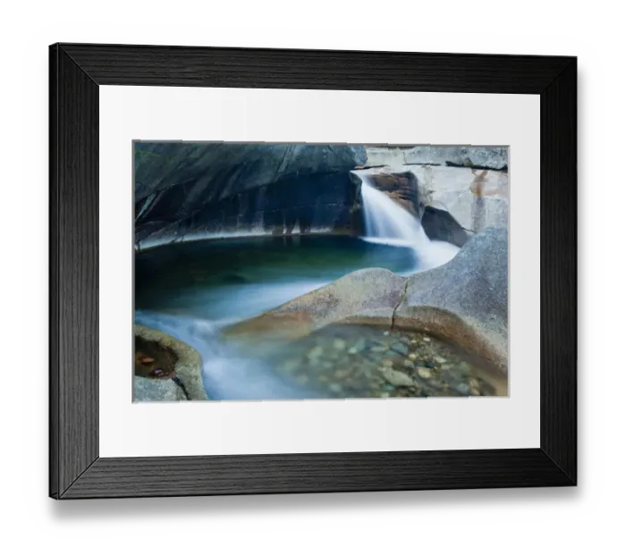 Framed Print : The Basin in New Hampshires Franconia Notch State Park. Pemigewasset River