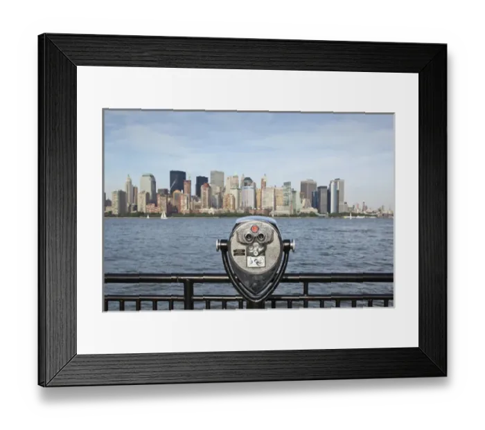 Framed Print : USA, New Jersey, Jersey City, Coin operated binoculars pointed at Manhattan skyline Framed Print : USA, New Jersey, Jersey City, Coin operated binoculars pointed at Manhattan skyline