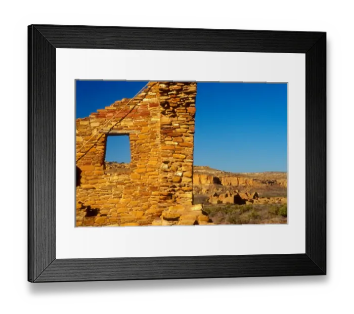 Framed Print : New Mexico: Chaco Culture National Historic Park, Anasazi Pueblo Bonito ruin