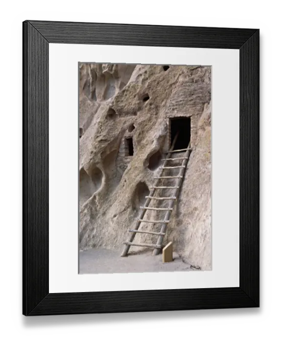 Framed Print : North America, USA, New Mexico, Bandlelier National Monument. Ancient Anasazi ruins