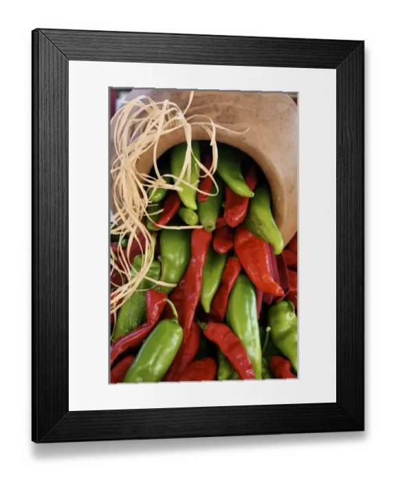 Framed Print : Santa Fe, New Mexico, United States. Red and green chile are the main regional dish Framed Print : Santa Fe, New Mexico, United States. Red and green chile are the main regional dish