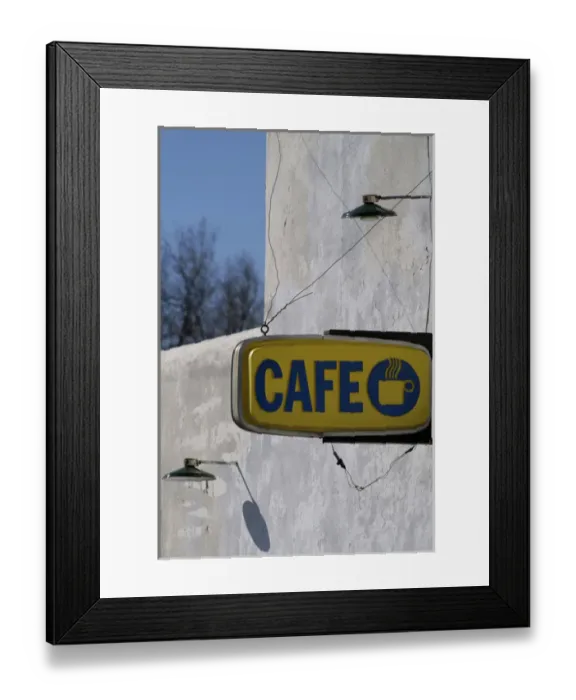 Framed Print : Corona, New Mexico, United States. Old diner and cafe