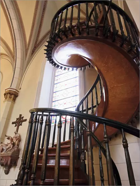 Santa Fe, New Mexico, United States. Famous Loretto Chapel. Miracle staircase