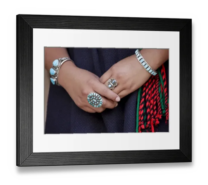 Framed Print : Gallup, New Mexico, United States. Native American jewelry detail Framed Print : Gallup, New Mexico, United States. Native American jewelry detail