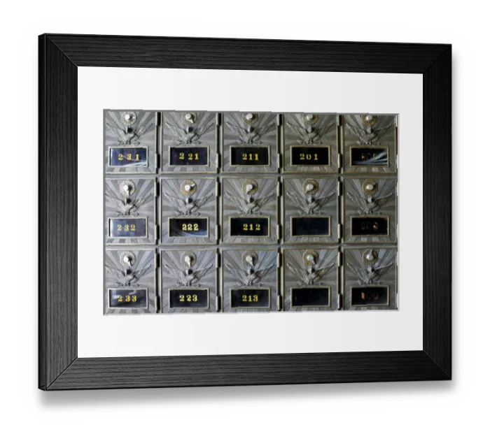 Framed Print : Lincoln, New Mexico, United States. Antique mailboxes at the historic ghost town Framed Print : Lincoln, New Mexico, United States. Antique mailboxes at the historic ghost town