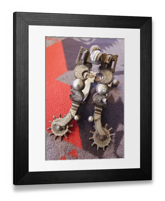 Framed Print : Santa Fe, New Mexico, United States. Antique cowboy spurs Framed Print : Santa Fe, New Mexico, United States. Antique cowboy spurs