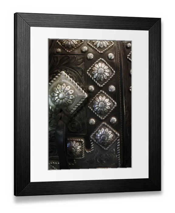 Framed Print : Santa Fe, New Mexico, United States. Antique Bolin saddle Framed Print : Santa Fe, New Mexico, United States. Antique Bolin saddle
