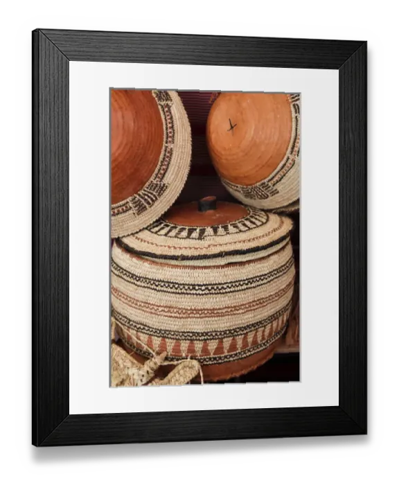 Framed Print : Santa Fe, New Mexico, United States. International Folk Art Market. Camel basket Framed Print : Santa Fe, New Mexico, United States. International Folk Art Market. Camel basket
