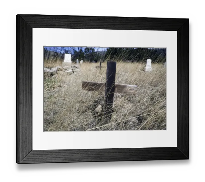Framed Print : USA, New Mexico, Lincoln. Cemetery of Lincoln, New Mexico, famous as center of