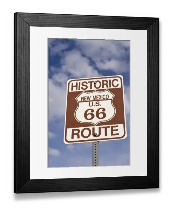 Framed Print : New Mexico. Road sign along historic Route 66 New Mexico Framed Print : New Mexico. Road sign along historic Route 66 New Mexico