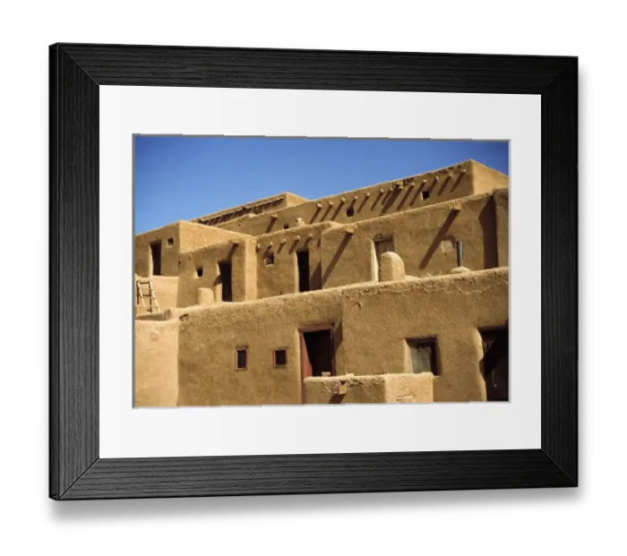 Framed Print : USA, New Mexico, Pueblo de Taos. The buildings at Pueblo de Taos Indian Reservation