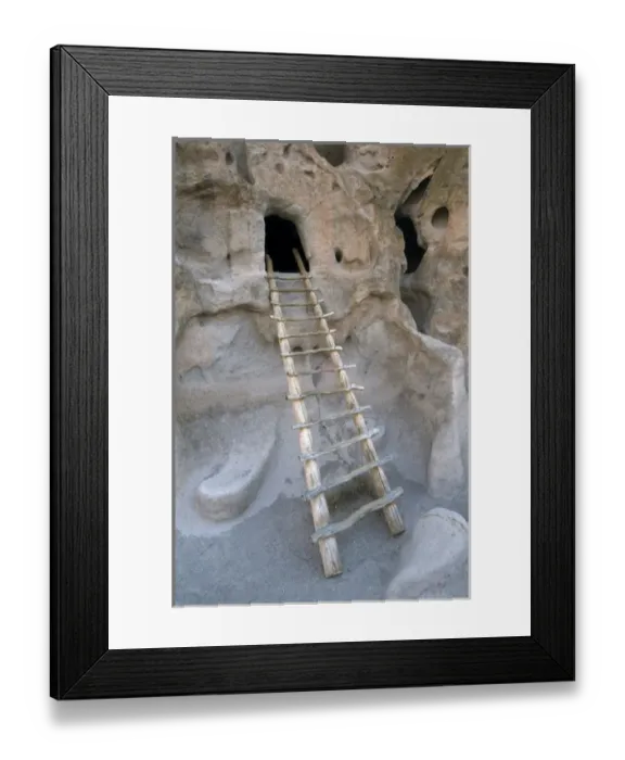 Framed Print : Ladder leading to a cliff dwelling, Bandalier National Monument, New Mexico, USA Framed Print : Ladder leading to a cliff dwelling, Bandalier National Monument, New Mexico, USA